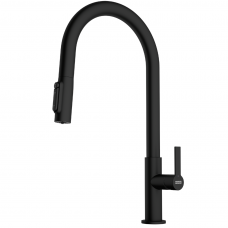 Baterie de bucătărie cu capăt extractibil cu funcție filtrare Franke Maris Slim J Clear Water 120.0730.911 negru mat