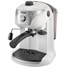 Espressor manual DeLonghi EC 221 W, 1100W, 15 bar, sistem Cappuccino, alb-argintiu